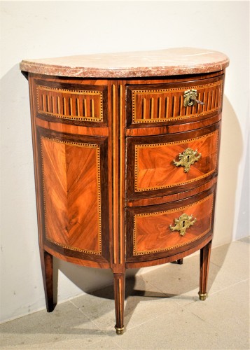 Petite commode demi-lune - époque Louis XVI - Romano Ischia